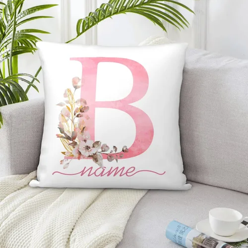 Miniatura 4 de Fundas de almohada personalizadas con nombre, fundas de almohada personalizadas, fundas de almohada personalizadas con letras y flores, regalo