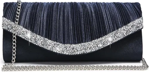 Miniatura 11 de Dasein Bolsos de mano para mujer, bolsos de noche formales con diamantes de imitación para boda, fiesta, baile de graduación, bolso elegante Verde