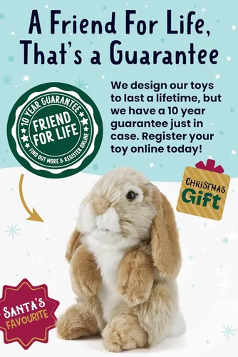 Miniatura 7 de Living Nature Conejo de Peluche Marrón Sentado de Orejas Caídas Animal de Conejo Esponjoso Juguete Suave para Niños 7 pulgadas