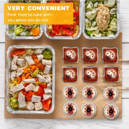 Miniatura 7 de Zopeal Juego de 50 mini saleros y pimenteros pequeños condimentos individuales transparentes a granel, pequeños mezcladores de especias para cocina