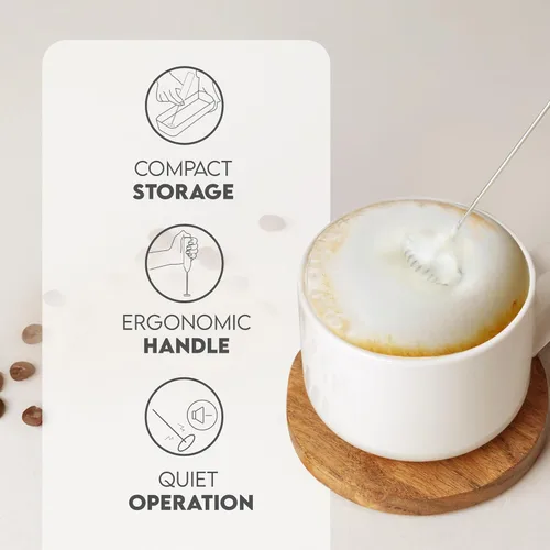 Miniatura 7 de Zulay Kitchen - Batidor eléctrico de mano para café, lattes, capuchinos, matcha y chocolate caliente, mezclador portátil para bebidas, accesorio