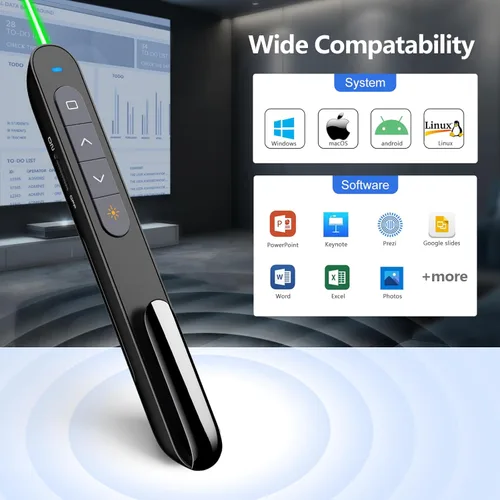 Miniatura 4 de Norwii N76 Recargable Presentación Clicker, Control Remoto de Presentación de Largo Alcance, Presentador Inalámbrico, Puntero para Presentaciones