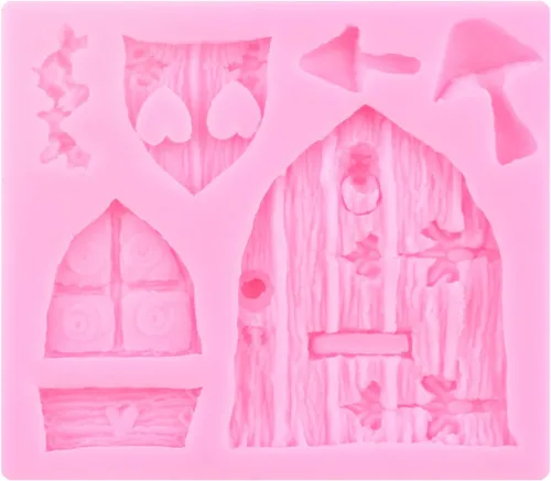 Miniatura 7 de Moldes de silicona encantados para jardín, hadas, gnomo, puerta de casa, ventana, molde de hongos para fondant para decoración de pasteles