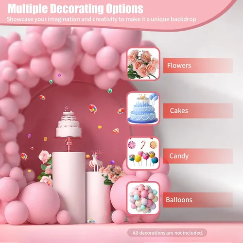 Miniatura 6 de LOYALHEARTDY 3 soportes de pedestal cilíndricos redondos de metal blanco, decoración de pedestal de fondo para mesa de postre para fiestas