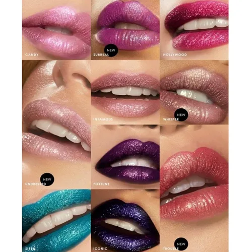 Miniatura 4 de Juego de 12 lápices labiales líquidos mate, maquillaje de labios, brillo de labios brillante con diamantes, 24 horas, de larga duración
