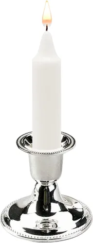 Miniatura 6 de The Dreidel Company Portavelas plateados, palitos de vela Shabat, diseño chapado en plata adornado, 2.5 pulgadas (paquete de 2)