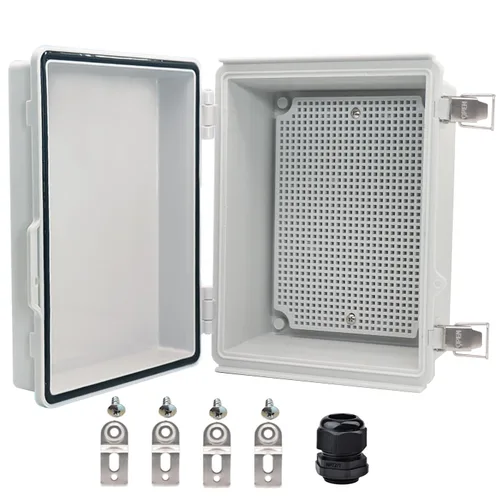 Miniatura 23 de Caja eléctrica impermeable, caja de conexiones IP67, pestillo de acero inoxidable, cubierta transparente con bisagras, carcasa para proyectos