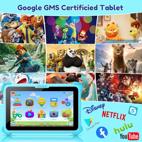 Miniatura 4 de Trayoo Tableta infantil de 7 pulgadas para niños de 3 a 12 años, tableta Android de 32 GB para niños pequeños con funda sólida, YouTube, Netflix