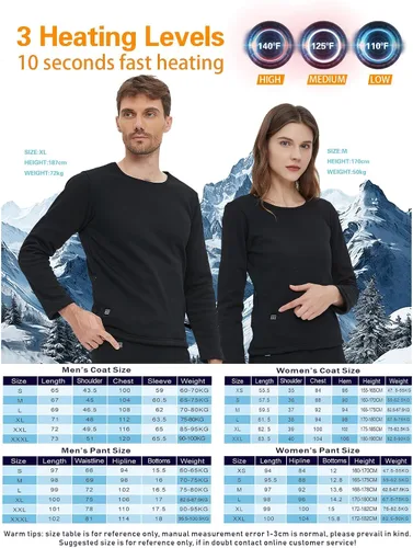 Miniatura 7 de Conjunto de ropa interior térmica eléctrica para mujer, 22 zonas de calefacción, calefacción eléctrica con USB, equipo de caza de invierno