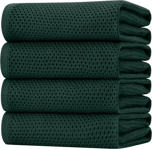 Miniatura 281 de Homaxy Paños de cocina de 100% algodón con tejido de gofre, ultra suaves, absorbentes, de secado rápido, 12 x 12 pulgadas, paquete de 6, amarillo