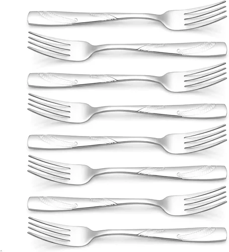 Tenedores de cena de acero inoxidable de 16 piezas, tenedores de cocina de 8.19 pulgadas
