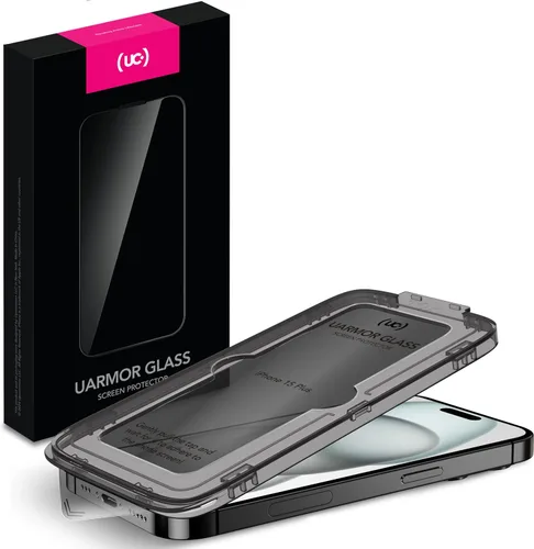 UARMOR Protector de Pantalla de Privacidad de Vidrio para [ iPhone 15 Plus ] Vidrio Templado Premium 9H Anti-espía, Kits de Instalación Fácil,