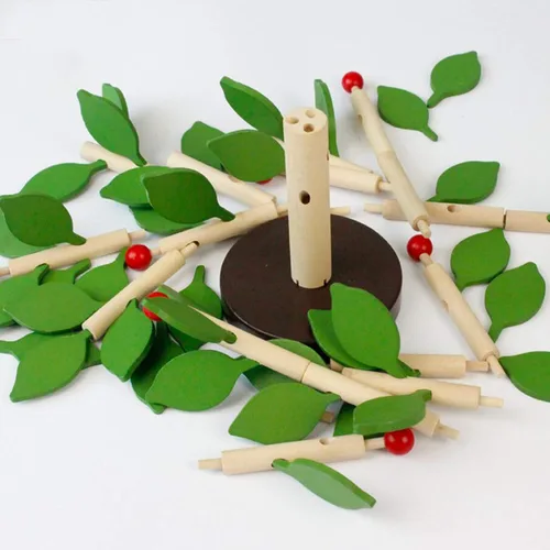 Miniatura 3 de Bloques de construcción de la primera infancia de madera para ensamblar árboles, combinación de árboles para niños y niñas, rompecabezas