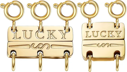Collar con cierre de capas para mujer, separadores de joyería de oro de 18 quilates y plata, cierre magnético de collar múltiple para mujer con