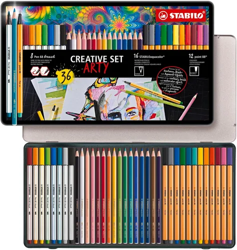 Miniatura 10 de STABILO Bolígrafo de punta de fibra prémium 68 – ARTY – Paquete de 12 – Colores surtidos