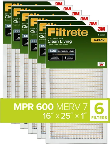 Miniatura 10 de Filtrete Clean Living - Filtro de aire para horno AC, MPR 600, 12 x 24 x 1 pulgadas, filtro antipolvo.