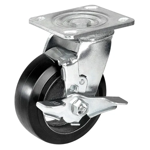 Miniatura 30 de Ruedas industriales de 5 x 2 pulgadas, rueda de goma en hierro fundido, juego de 4 ruedas resistentes con capacidad de hasta 1800 libras