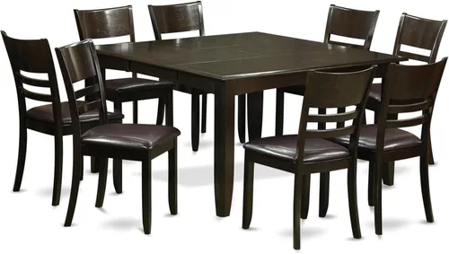 Miniatura 12 de East West Furniture PFLY5-CAP-LC - Juego de mesa de comedor de 5 piezas, incluye una mesa de cocina cuadrada con hojas de mariposa y 4 sillas