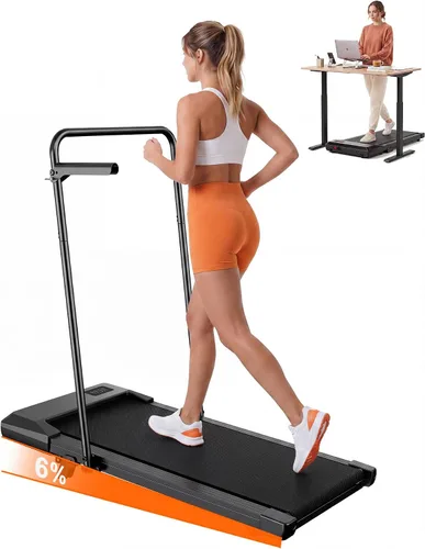 Miniatura 12 de Walking Pad with 6% Incline, 300LBS Capacity Under Desk Treadmill for Home Office, Quiet Portable Mini Treadmill with App & Remote Control, No