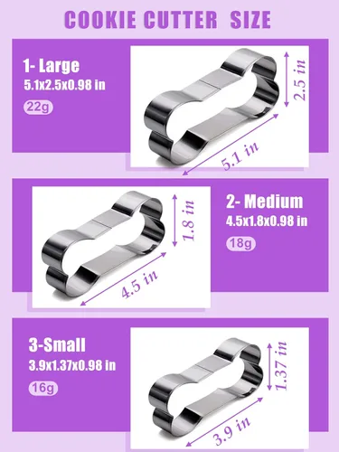 Miniatura 4 de Moldes de Silicona de Pata y Hueso de Cachorro, Moldes de Silicona Antiadherentes de Grado Alimenticio para Hornear, Cortadores de Galletas de Hueso