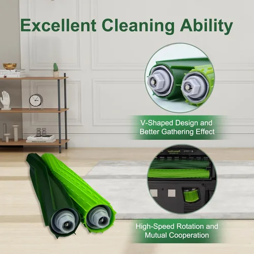 Miniatura 3 de Juego de 4 accesorios de repuesto de cepillo de goma principal s9 para iRobot Roomba s9 (9150) s9+s9 Plus (9550) s Series Aspiradora