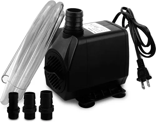 PULACO Gran caudal: Bomba sumergible de 800 GPH (3000 L/H) con tubo de 6.5 pies, bomba de agua de fuente duradera de 45 vatios con 4 boquillas para