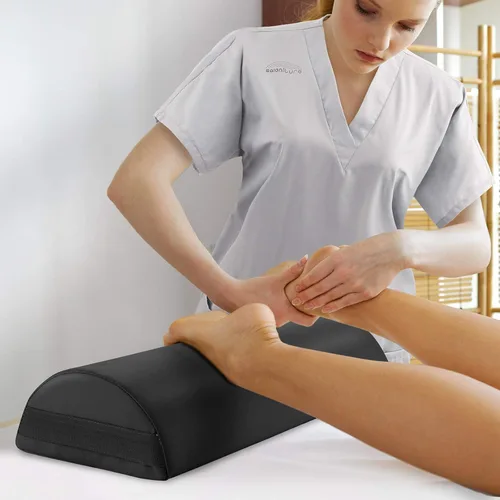 Miniatura 2 de Saloniture Almohadilla de almohada jumbo para mesa de masaje media redonda, para debajo de la rodilla, 26 x 9 x 4.5 pulgadas, color negro