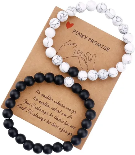 Miniatura 10 de Pulseras para parejas de mejores amigas, pulseras para 2 personas a juego con Yin Yang para él y ella, joyería para mejor amiga, amistad, relación