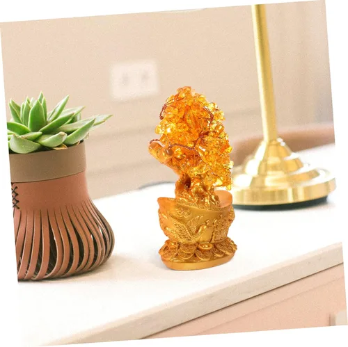 Miniatura 5 de LIFKOME Estatua única del árbol de la suerte del árbol del dinero del arte del cristal del adorno de la suerte para el regalo de la decoración china
