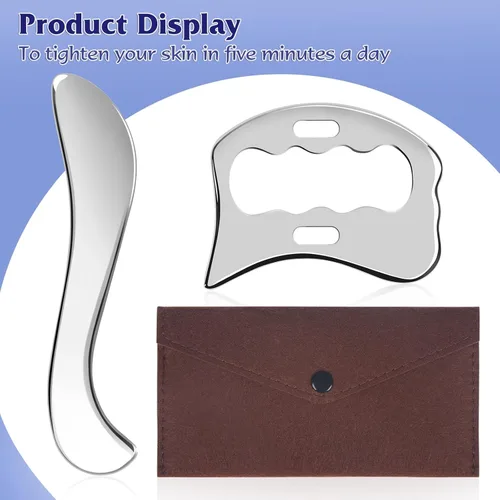 Miniatura 6 de Herramienta de masaje Guasha, herramienta de raspado de acero inoxidable de grado para mejorar tejidos blandos fisioterapia, se utiliza