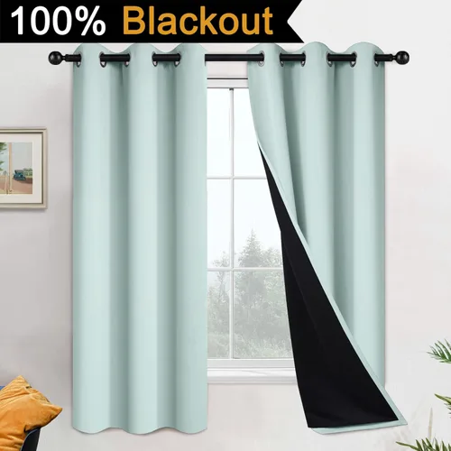 Miniatura 2 de Yakamok - Paneles forrados 100% opacos, cortinas opacas con aislamiento térmico para oscurecer la habitación, bloqueo de calor