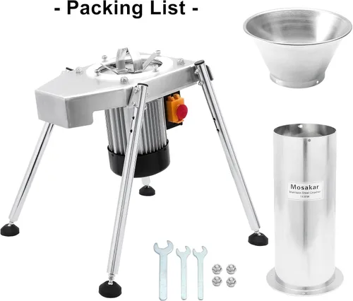 Miniatura 6 de Trituradora de manzana de frutas de 1100 W. Molinillo de patatas y peras de manzana entera – hacer pulpa fina. Pulper rascador de frutas de acero