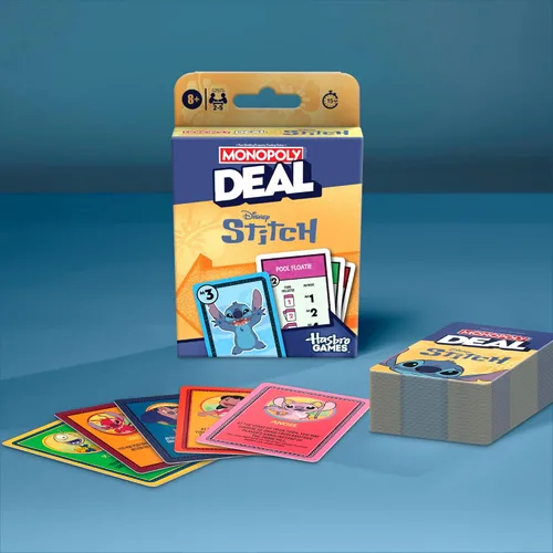 Miniatura 9 de Monopoly Deal: Edición Disney Stitch - Juego de cartas Basado en Lilo & Stitch de Disney Juegos de Disney para niños oficialmente licenciados