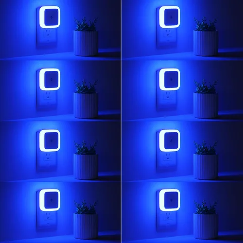 Miniatura 14 de Sujeet Luz Nocturna, Set de 8 Luces Nocturnas Enchufables en la Pared, Luz Nocturna Enchufable, Lámpara LED de Atardecer al Amanecer (Blanco Cálido)