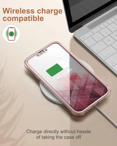 Miniatura 7 de SURITCH Funda compatible con iPhone 13 de 6.1 pulgadas 360 grados transparente a prueba de golpes de silicona a prueba de golpes [ultra híbrida]