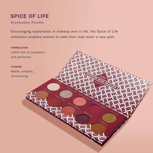Miniatura 2 de ZOEVA Spice of Life Paleta de sombras de ojos – 10 sombras de ojos altamente pigmentadas, tonos neutros a atrevidos, brillantes, mate, acabados