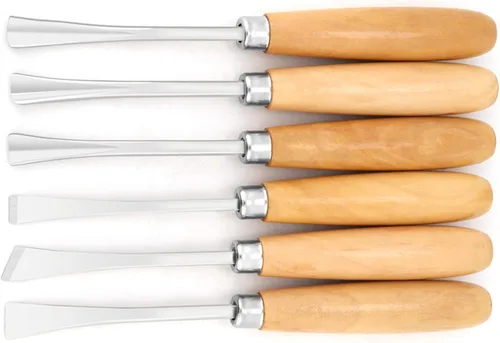 Miniatura 7 de Juego de cinceles de mano de tallado de madera profesional, herramientas de escultura de carpintería, 6 uds. para torno