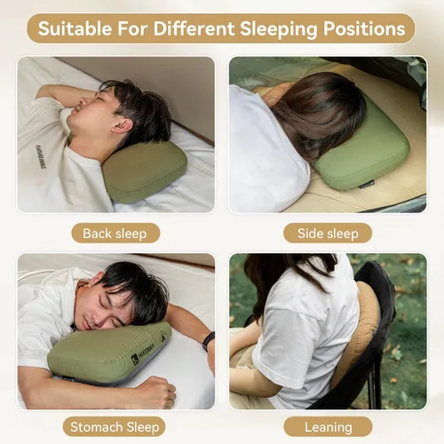 Miniatura 5 de HIKEMAN - Almohada de espuma viscoelástica para acampar - Almohada ultraligera de viaje, almohada para mochilero con funda extraíble, almohadas