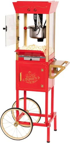 Miniatura 6 de Nostalgia Máquina para hacer palomitas de maíz - Carrito profesional con caldera de 2.5 onzas que hace hasta 10 tazas - Máquina de palomitas vintage
