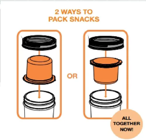Miniatura 2 de Jarware 82635 - Tapa para tarros Mason de boca regular, color naranja