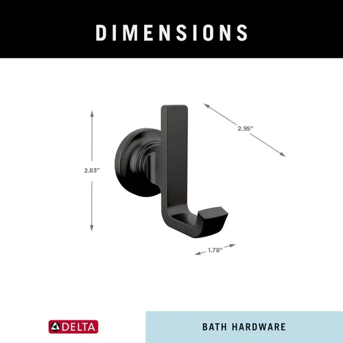 Miniatura 6 de Delta Gancho doble para toallas para baño o cocina Negro mate Accesorios Tetra