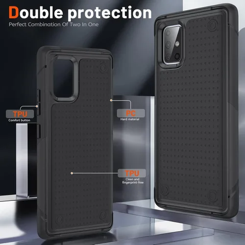 Miniatura 5 de Funda diseñada para Samsung Galaxy A71 5G, funda 2 en 1 regalo de grado militar, protección contra caídas, cubierta resistente de servicio pesado, a