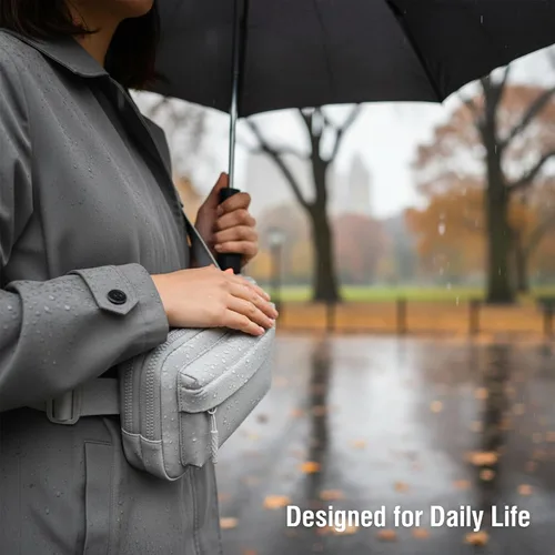 Miniatura 3 de Talla grande - Mini bolso para cinturón - Correa extra larga de 70 pulgadas - Doble compartimento - Correa extendida - Riñonera para mujer