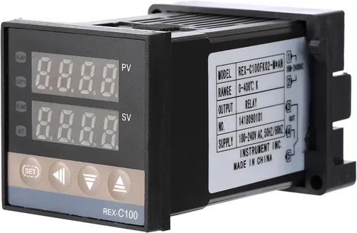 PID Controlador de temperatura, 100ACV a 240ACV K-Tipo Termopar Pantalla Dual Digital Programable Control de Temperatura Relé Salida