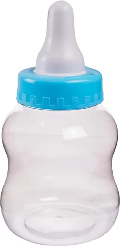 Miniatura 7 de Evershine Banco de biberones de plástico, banco de ducha de bebé rellenable azul de 13 pulgadas, centro de mesa de botella de plástico Jumbo Baby