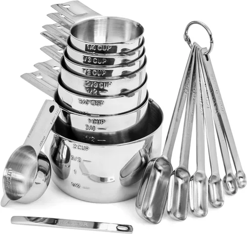 Miniatura 7 de Hudson Essentials Juego de tazas y cucharas medidoras de acero inoxidable (1 pieza, 2 tazas)