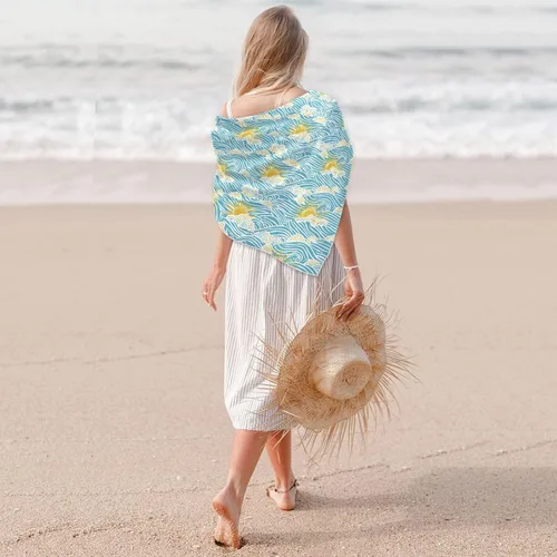 Miniatura 5 de Silk square Retro Sky Sun Waves scarves and wraps elegant for women for evening 35.4 Inches bufandas para mujer