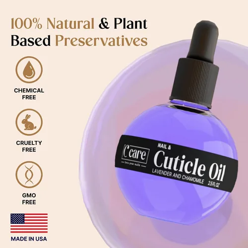 Miniatura 3 de C CARE Aceite de cutícula de lavanda y manzanilla para uñas, repara cutículas durante la noche, hidrata y fortalece las uñas y cutículas, incluye