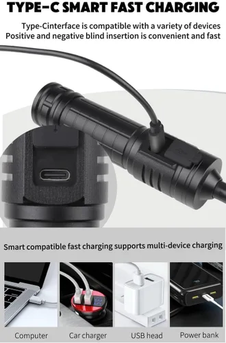 Miniatura 7 de Luz LED industrial recargable de 1000 lúmenes, luz de trabajo magnética ultra brillante con cuello de cisne flexible de 360°, lámpara de taller