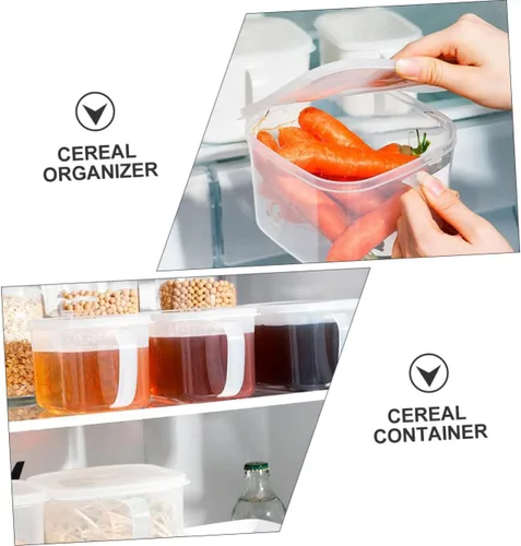 Miniatura 6 de 2 recipientes herméticos para almacenamiento de alimentos con tapas, contenedores de plástico transparente para cocina y refrigerador, ideal